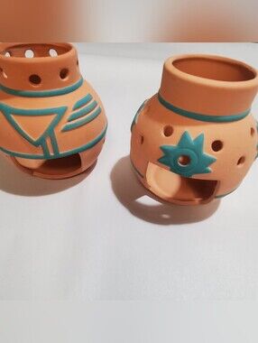 PARTYLITE SANTE FE TEALIGHT HOLDERS . TERRA COTTA. DECO. SOUTHWEST Set